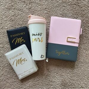Kate Spade Miss to Mrs Cup, Mr & Mrs Passport Covers, Wedding Planning Book